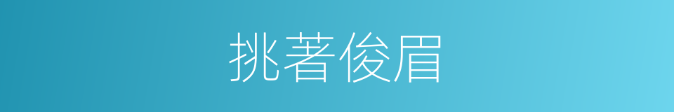 挑著俊眉的同義詞