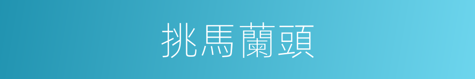 挑馬蘭頭的同義詞