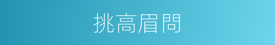 挑高眉問的同義詞
