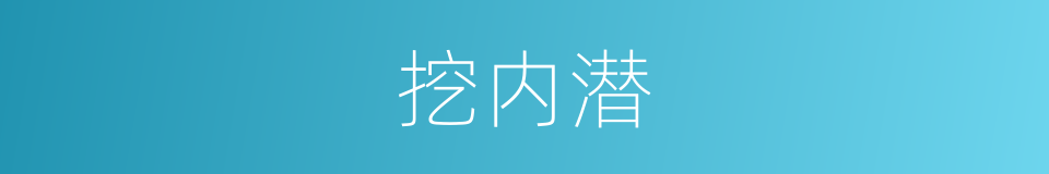 挖内潜的同义词
