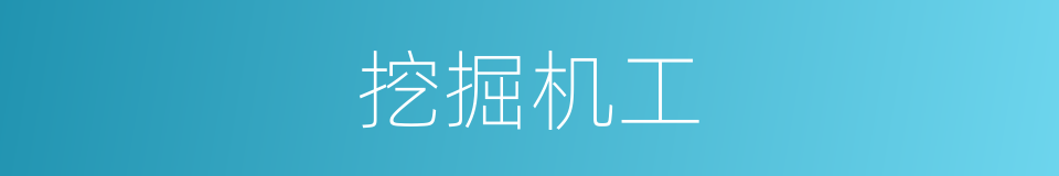 挖掘机工的同义词
