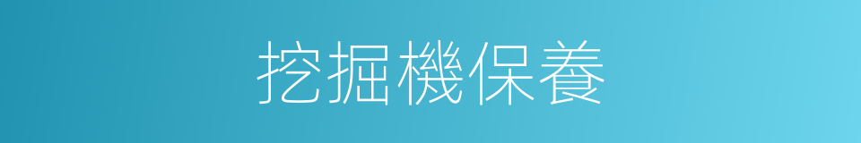 挖掘機保養的同義詞