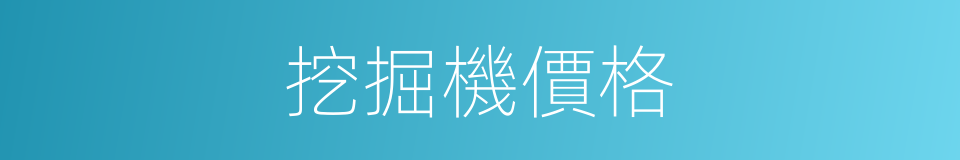 挖掘機價格的同義詞