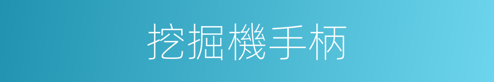 挖掘機手柄的同義詞
