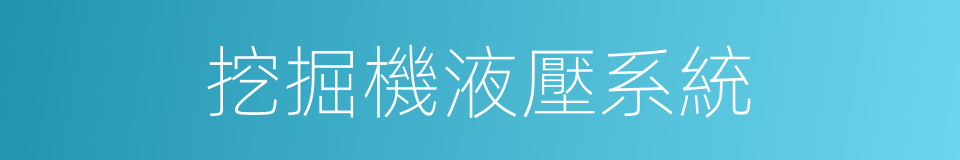 挖掘機液壓系統的同義詞