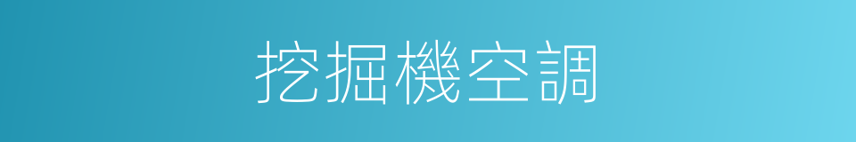 挖掘機空調的同義詞