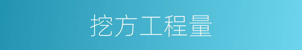 挖方工程量的同义词