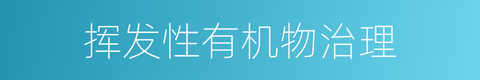 挥发性有机物治理的同义词