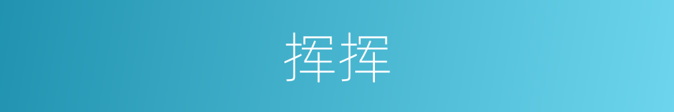 挥挥的意思