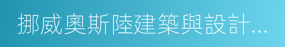 挪威奧斯陸建築與設計學院的同義詞