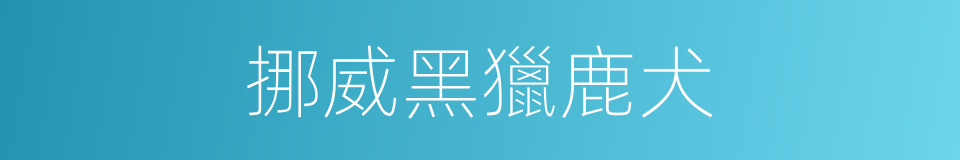 挪威黑獵鹿犬的同義詞
