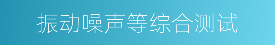 振动噪声等综合测试的同义词