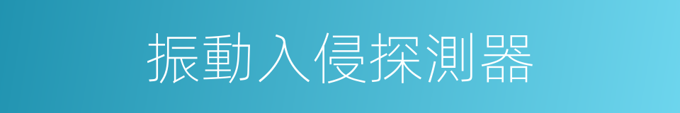 振動入侵探測器的同義詞