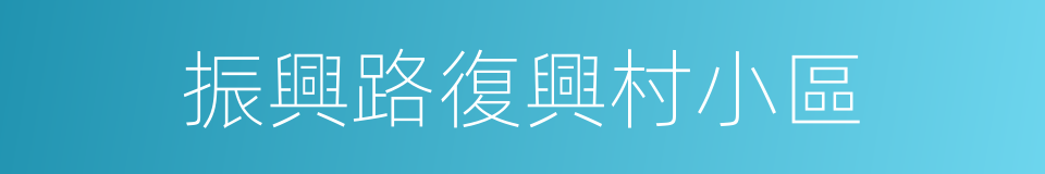 振興路復興村小區的同義詞