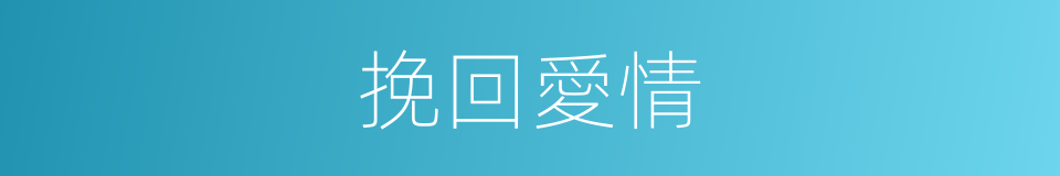 挽回愛情的同義詞