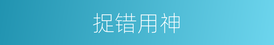 捉错用神的意思