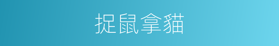 捉鼠拿貓的意思