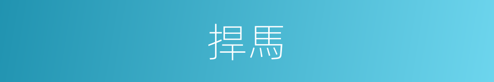 捍馬的意思