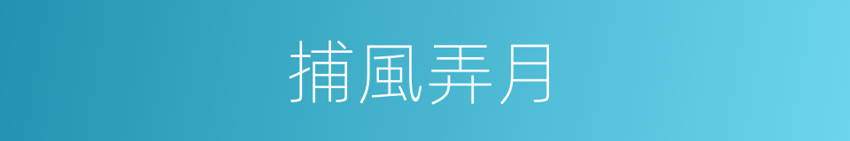 捕風弄月的意思