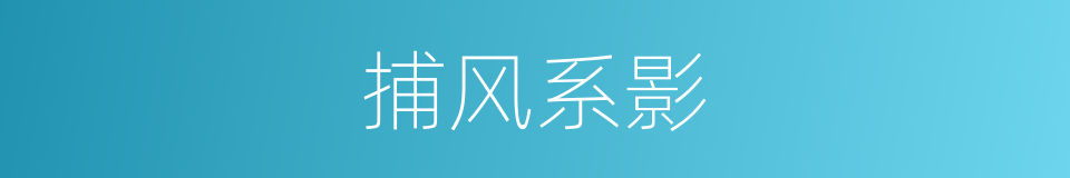 捕风系影的意思