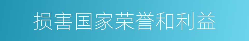 损害国家荣誉和利益的同义词