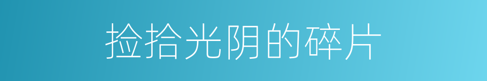 捡拾光阴的碎片的同义词