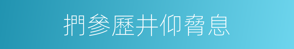 捫參歷井仰脅息的同義詞