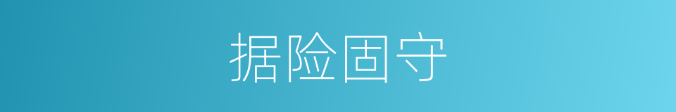 据险固守的同义词