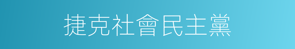 捷克社會民主黨的同義詞