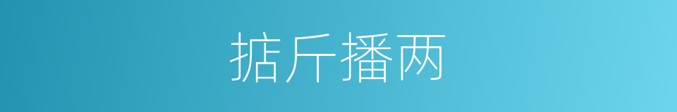 掂斤播两的意思