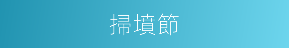 掃墳節的同義詞