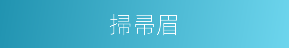 掃帚眉的同義詞