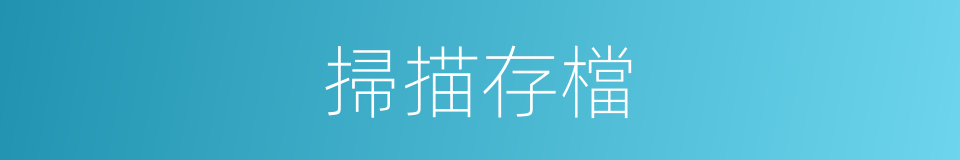 掃描存檔的同義詞
