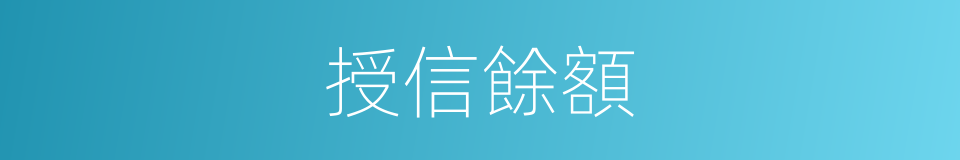 授信餘額的同義詞