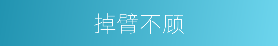 掉臂不顾的意思