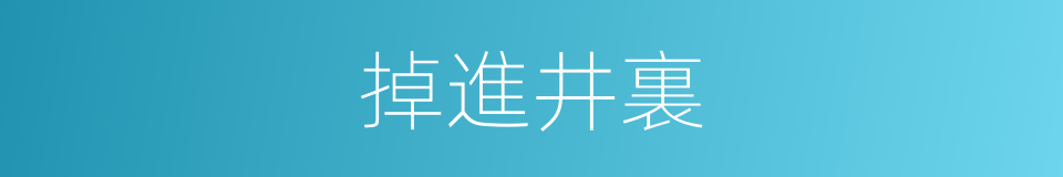 掉進井裏的同義詞