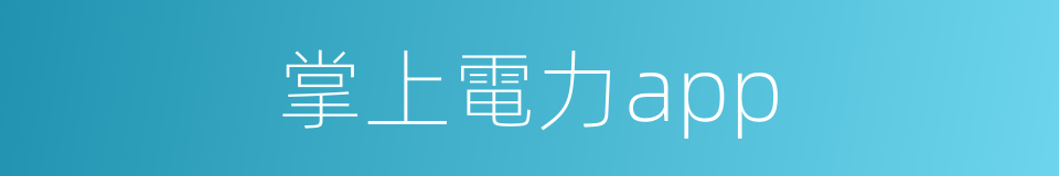 掌上電力app的同義詞