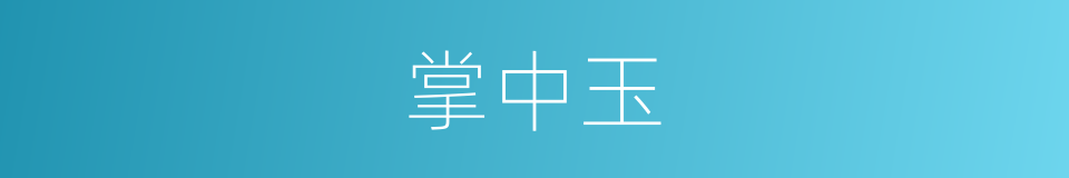 掌中玉的同义词