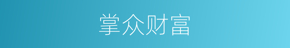 掌众财富的同义词