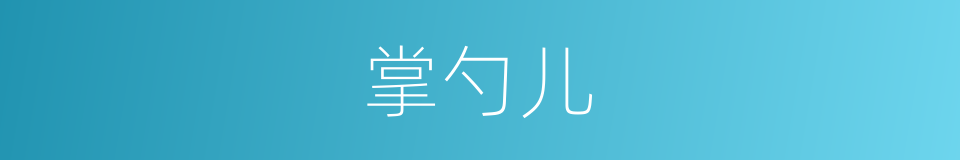 掌勺儿的意思