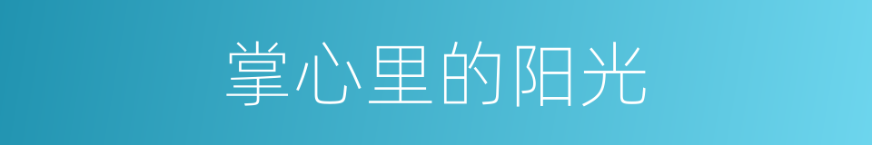 掌心里的阳光的同义词