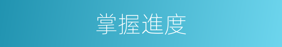 掌握進度的同義詞