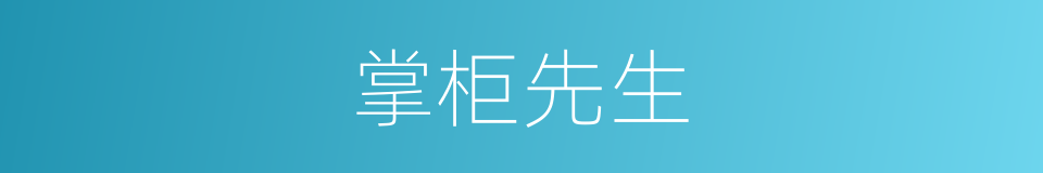 掌柜先生的同义词