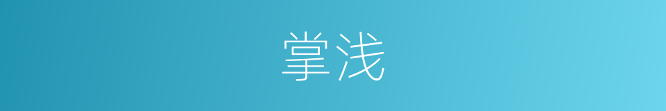 掌浅的同义词