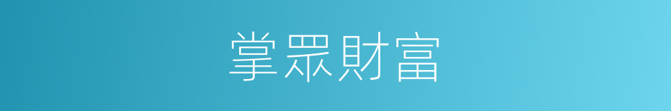掌眾財富的同義詞