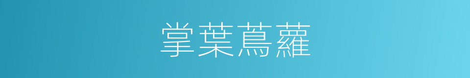 掌葉蔦蘿的意思