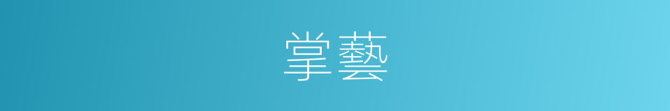 掌藝的同義詞