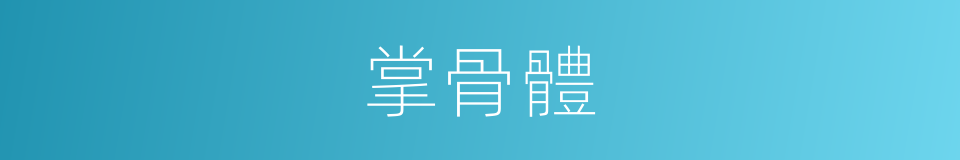 掌骨體的同義詞