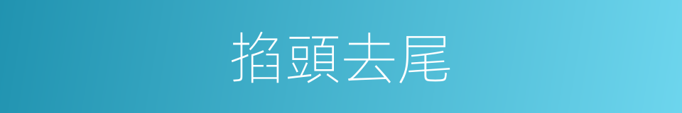 掐頭去尾的意思