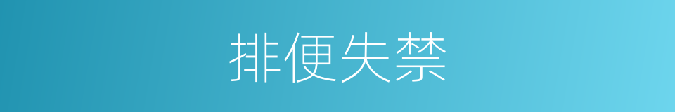 排便失禁的意思